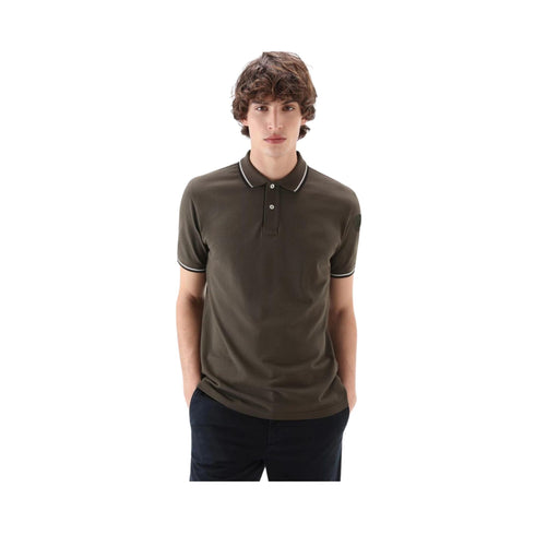 Polo Uomo Monterey in piqué di cotone Verde WOOLRICH- Francavilla Moda